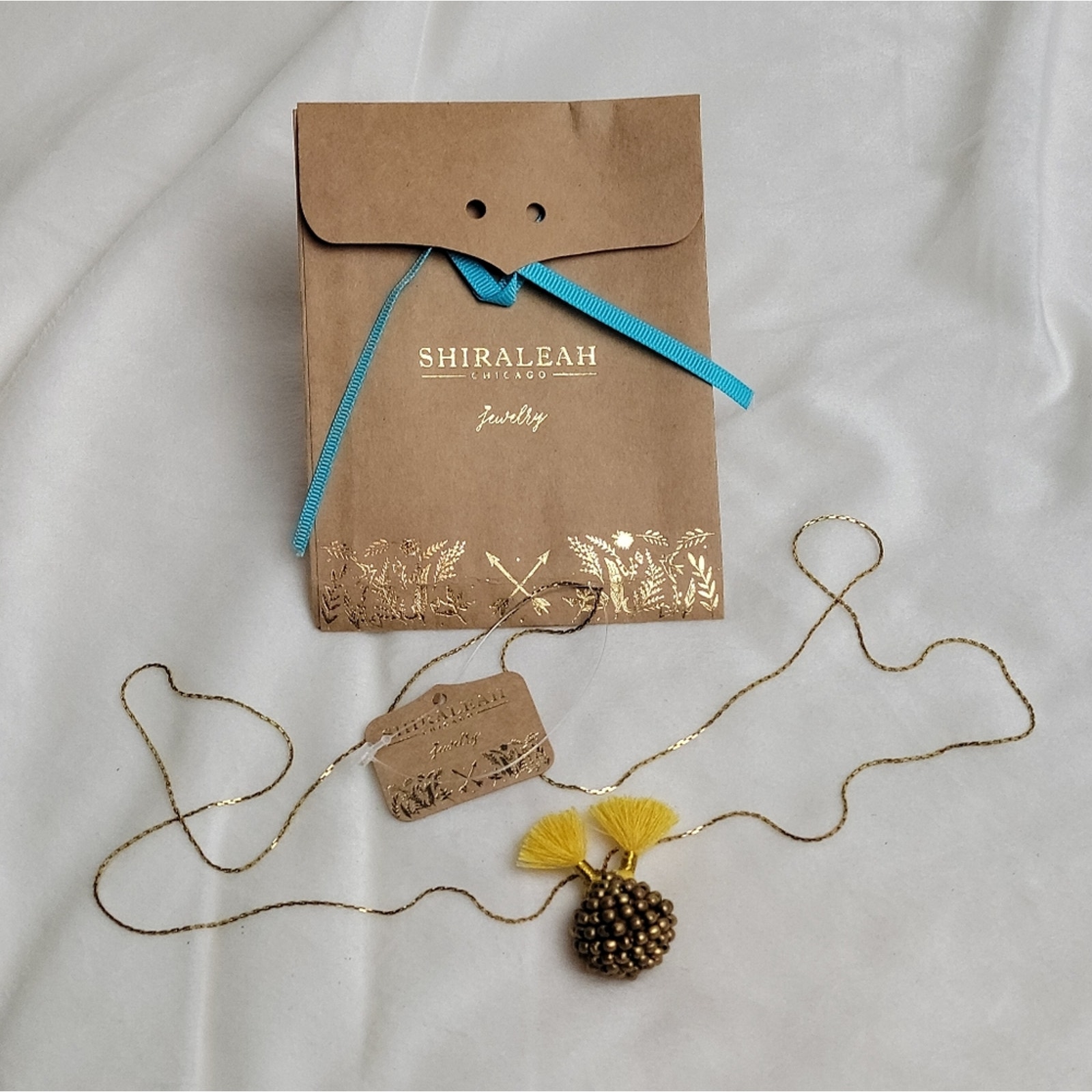 Nwt Shiraleah Ana Fringed Yellow And Gold Beaded Necklace 12$